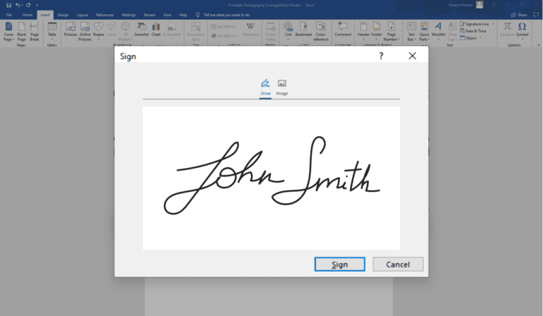 make a digital signature in word for mac